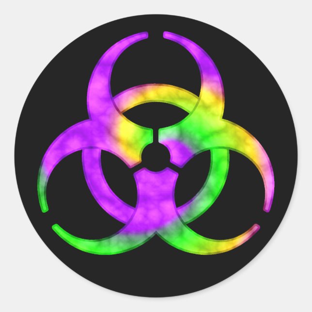 Rond Sticker Symbole Biodanger Spiral Acide (Devant)