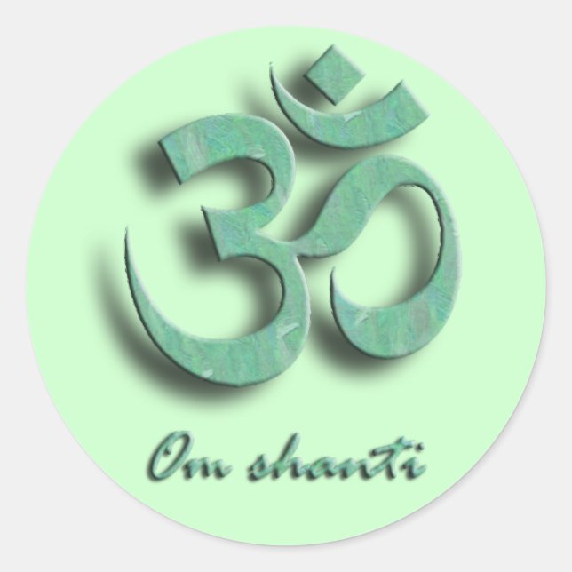 Rond Sticker Symbole Om Shanti (Devant)