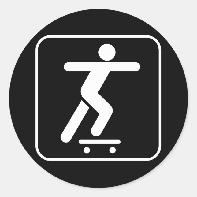 Rond Sticker Symbole Skateboard (Devant)