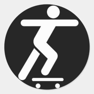 Rond Sticker Symbole Skateboard