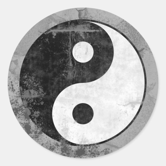 Rond Sticker SYMBOLE YIN Yang DANSÉ (Devant)