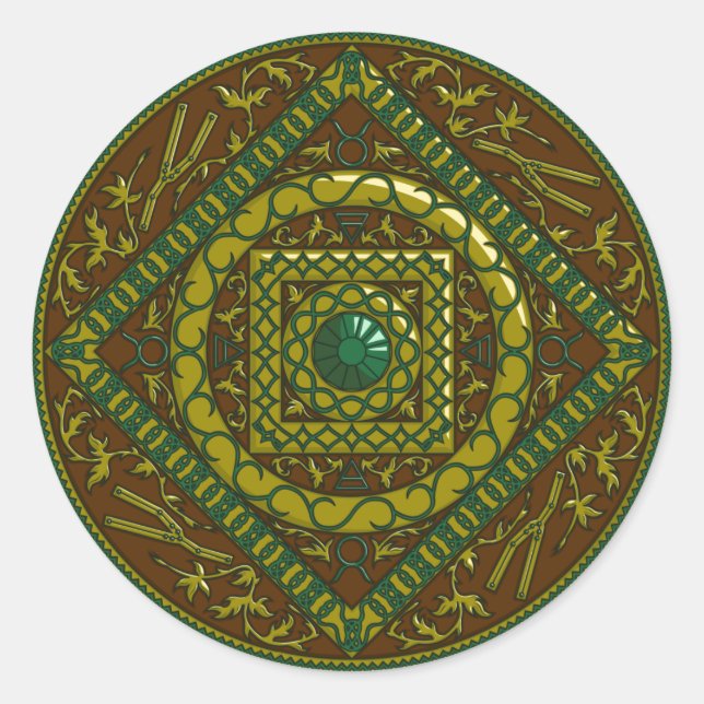 Rond Sticker Taurus Mandala (Devant)