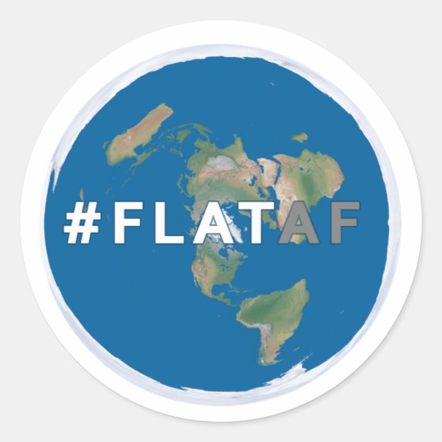 Rond Sticker Terre Plate | #flataf (Devant)