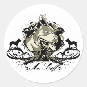 Rond Sticker Terrier du Staffordshire américain