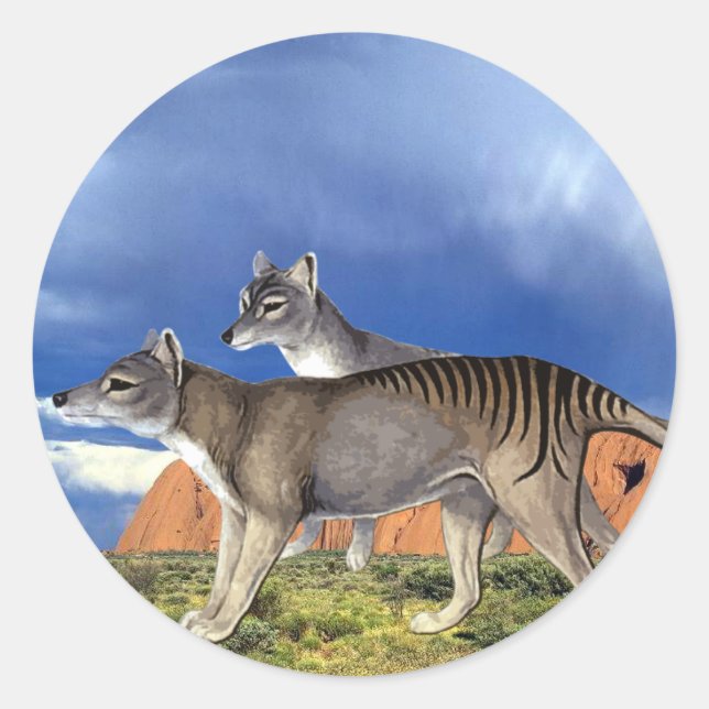 Rond Sticker Tiger Tasmanien (Devant)