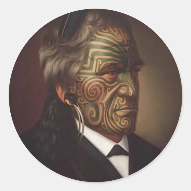 Rond Sticker 'Tomika Te Mutu' - Gottfried Lindauer (Devant)