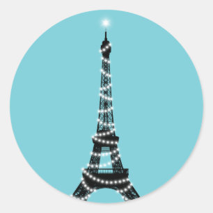 Rond Sticker Tour Eiffel clair Twinkle - turquoise