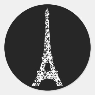Rond Sticker Tour Eiffel Damask