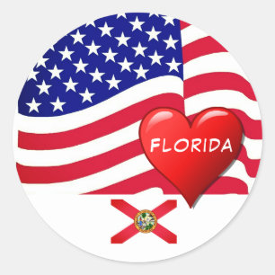 Rond Sticker Travel Florida Love