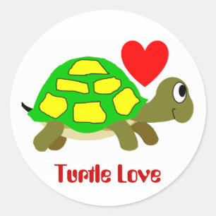 Rond Sticker Turtle Love