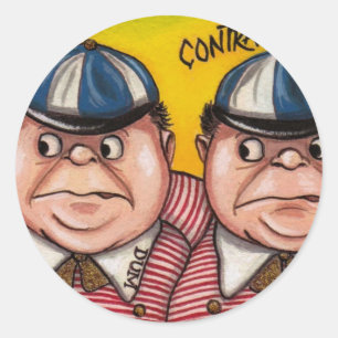 Rond Sticker TWEEDLEDEE & DUM Alice au pays des merveil