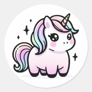 Rond Sticker Unicorn mignon
