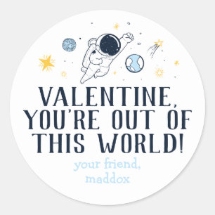 Rond Sticker Valentine hors du monde
