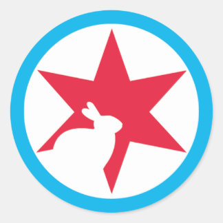 Rond Sticker Vegan Chicago couleur