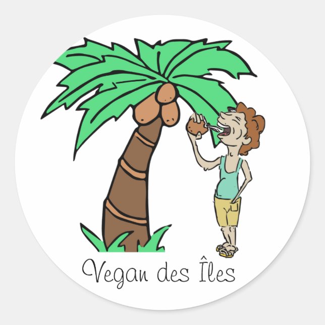 Rond Sticker Vegan des îles (Devant)