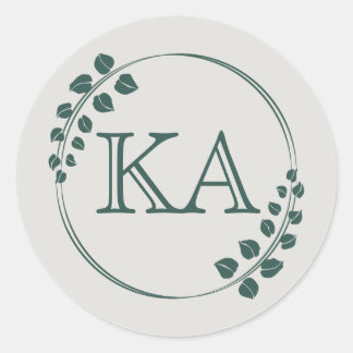 Rond Sticker verdoyant et monogramme