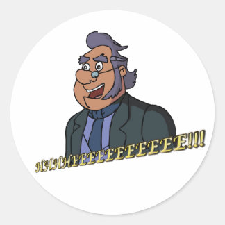 Rond Sticker Vieux Homme, Glossy