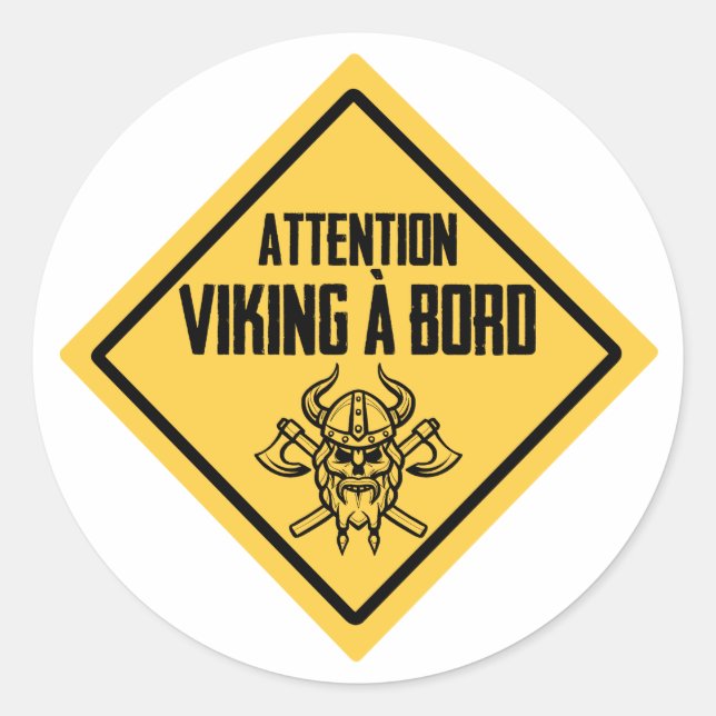 Rond Sticker Viking à bord (Devant)