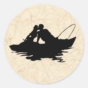 Rond Sticker vintage pour les amateurs de pêche