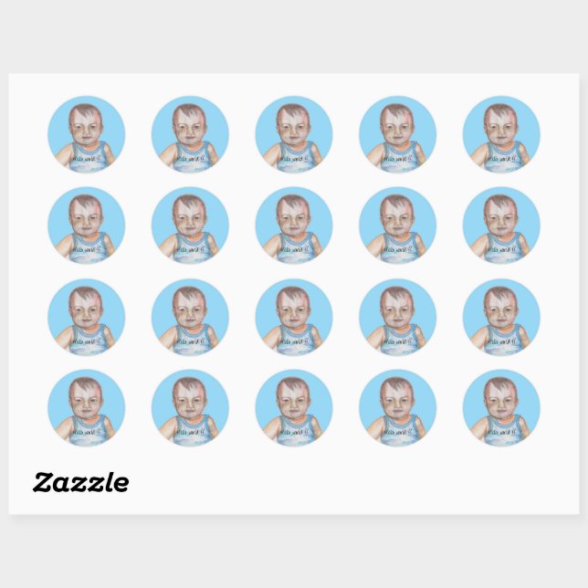 Rond Sticker VISAGE BÉBÉ (Feuille)