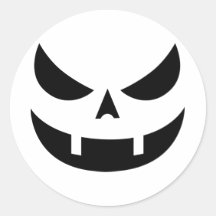 Sticker Visage Citrouille À Grinning Fangé