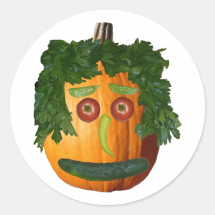 Rond Sticker Visage Citrouille non coupé