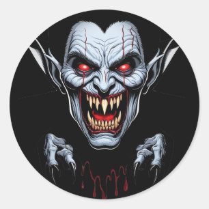 Rond Sticker visage Eerie Vampire