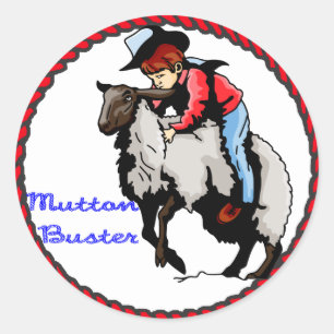 Rond Sticker Western Mutton Buster