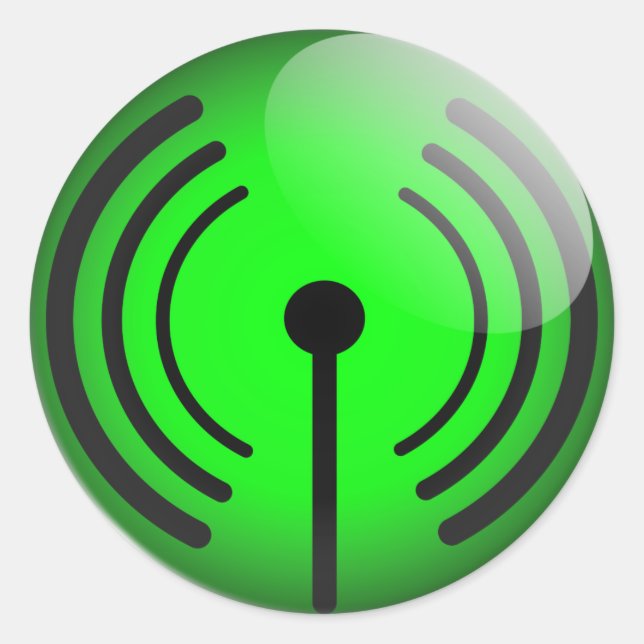 Rond sticker wifi brillant (Devant)