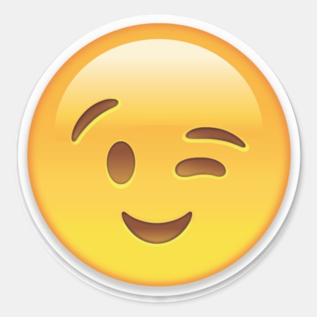 Rond Sticker Winky Emoji (Devant)