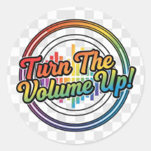 Sticker with feature "Turn the Volume Up"