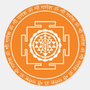 Rond Sticker Yantra Shree Spirituel