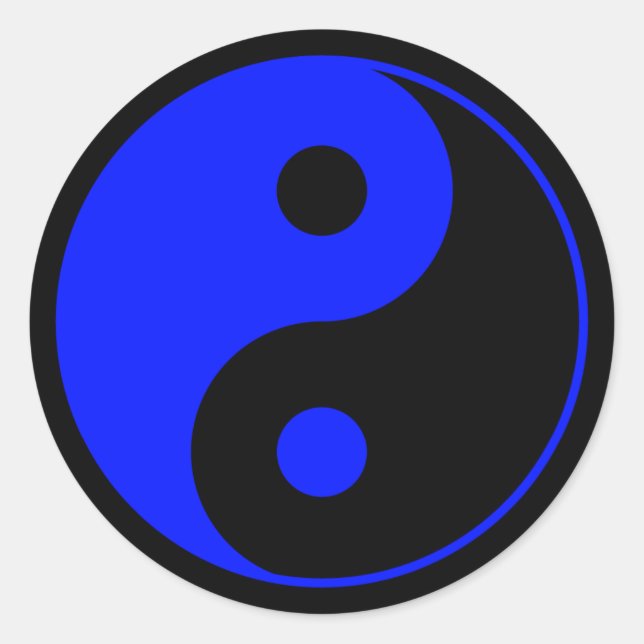 Rond Sticker Yin Yang Bleu (Devant)