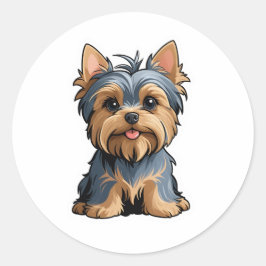 Rond Sticker Yorkshire Terrier