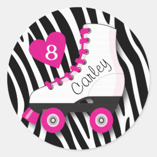 Rond Sticker Zebra Roller Skate