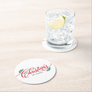 Rond Succursales de Noël Joyeux Dessous de verre de Noë