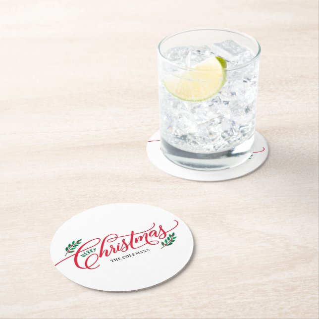 Rond Succursales de Noël Joyeux Dessous de verre de Noë (En situation)