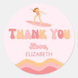 Rond Sufer Birthday Girl - Favoriser Sticker Sac