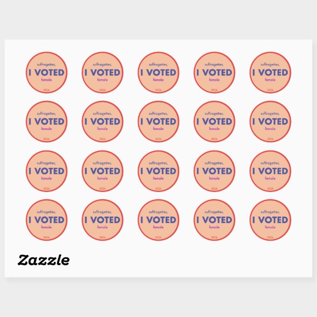 Rond Suffragettes J'Ai Voté Sticker Sheet (Feuille)