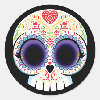 Rond Sugar Skull Sticker