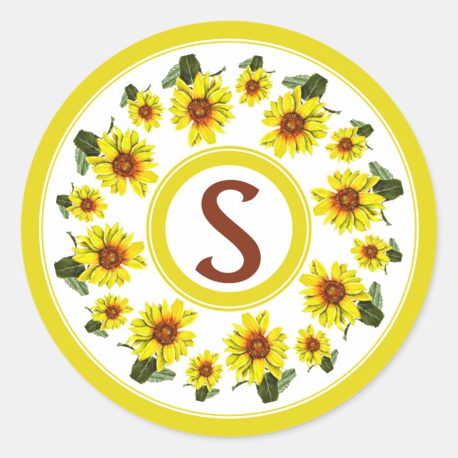 Rond Sunflower Sticker (Devant)