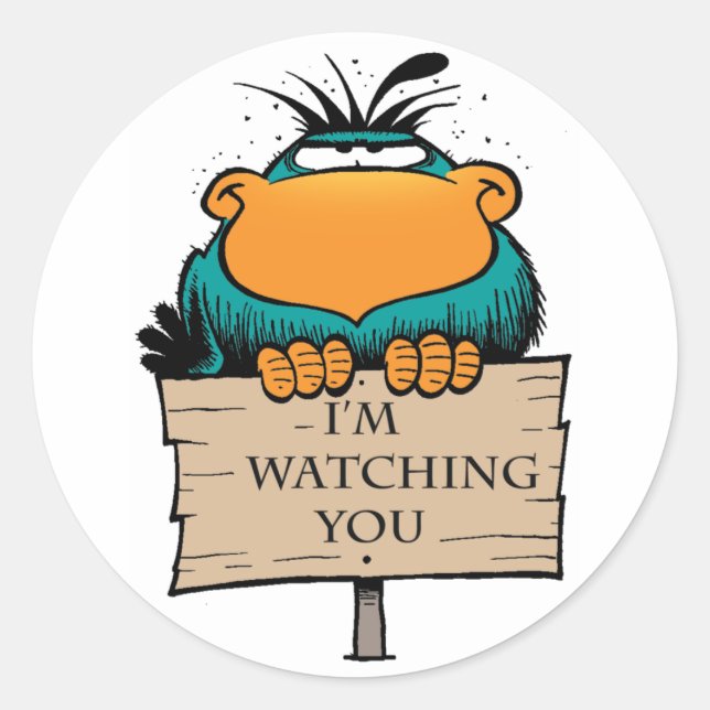 Rond Swamp Bludgerigar Je vous regarde Sticker (Devant)