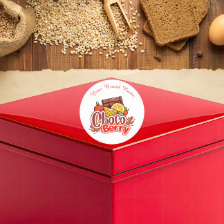 Rond Sweet Choco berry Bakery Shop Logo Sticker