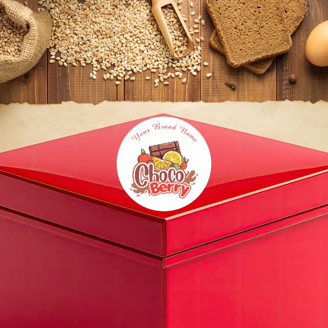 Rond Sweet Choco berry Bakery Shop Logo Sticker (Créateur téléchargé)