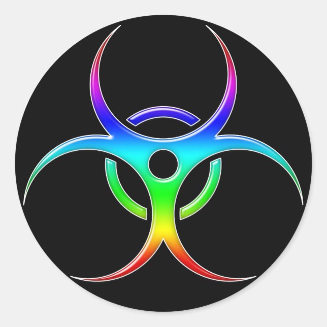 Rond Symbole de bioaléa arc-en-ciel - Sticker (Devant)