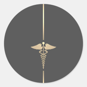 Rond Symbole minimaliste de cathétrie d'or Sticker ron