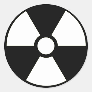 Rond Symbole radioactif Sticker B&W
