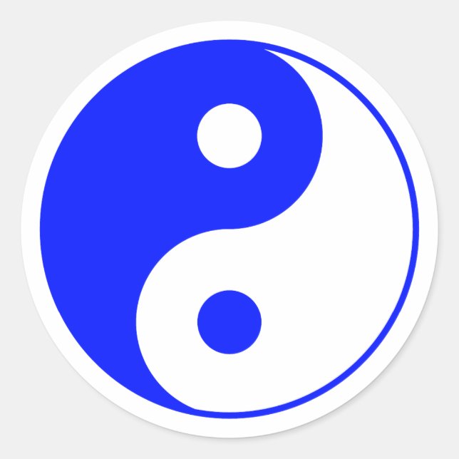 Rond Symbole Yin Bleu Yang Sticker (Devant)