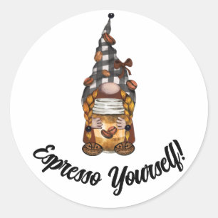 Rond Sympa amusant sticker café Expresso