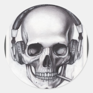 Rond Tabac à crâne avec casque Sticker
